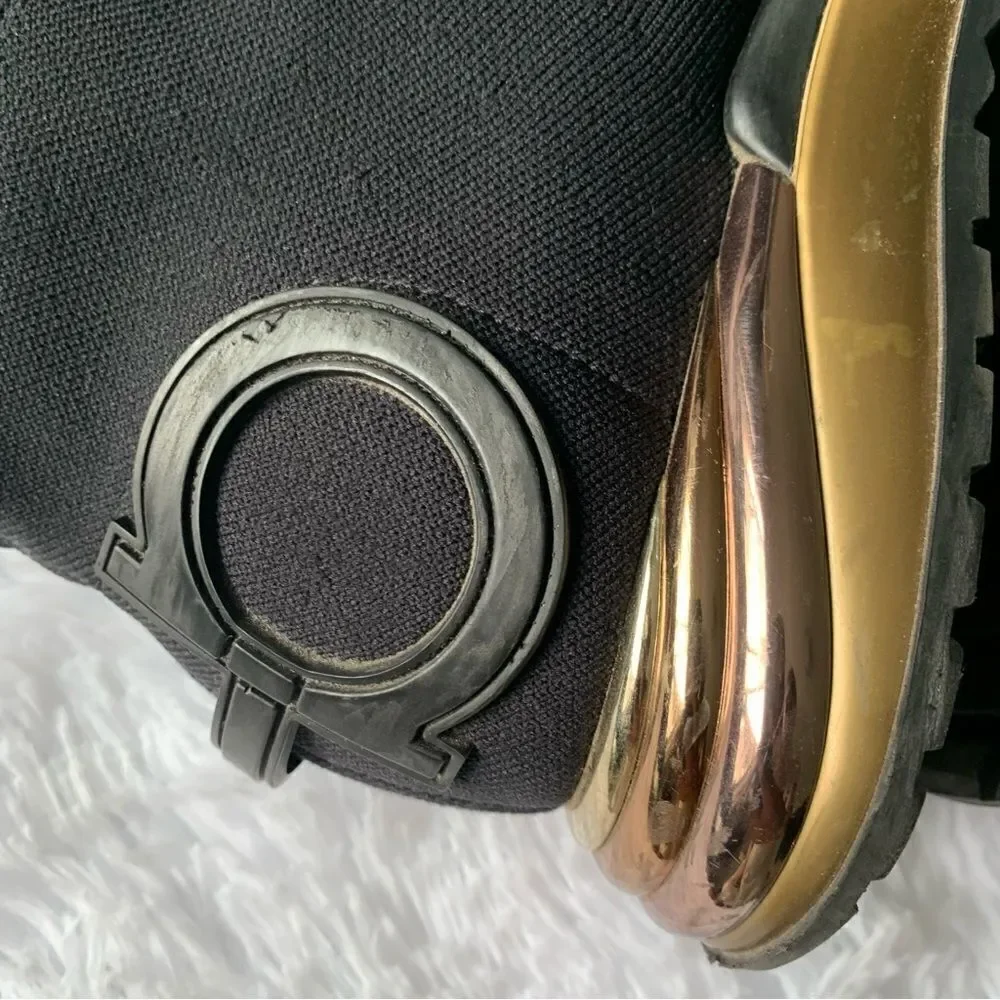 FERRAGAMO BLACK SNEAKERS